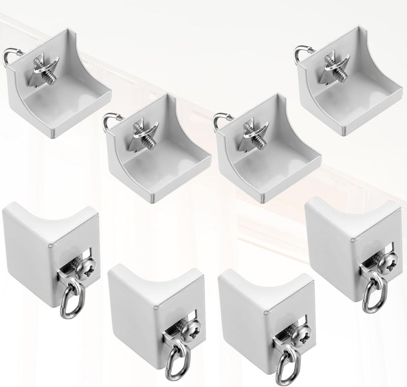 Zonon 4 Pcs End Caps for Curtain Track White Drapery Hook Curtain Track End Stop for Window - Image 3